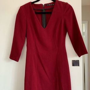 Zara - Burgundy Long Sleeve Dress